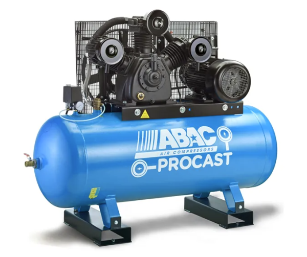 ABAC AIR COMPRESSOR, BELT DRIVE STATIONARY 3 PHASE, 10HP, 270LTR, FAD 1250 L/MIN