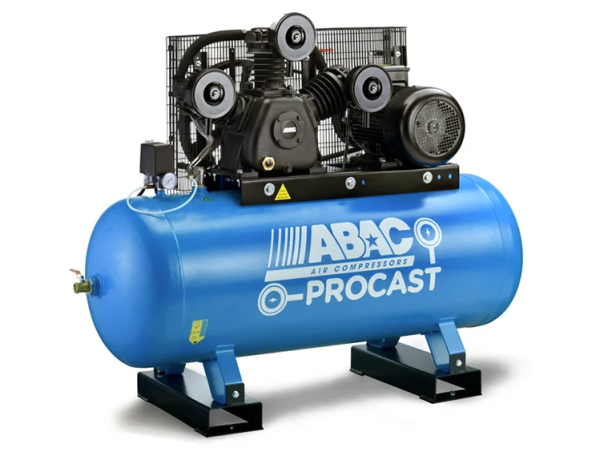 ABAC AIR COMPRESSOR, BELT DRIVE STATIONARY 3 PHASE, 7.5HP, 270LTR, FAD 950 L/MIN