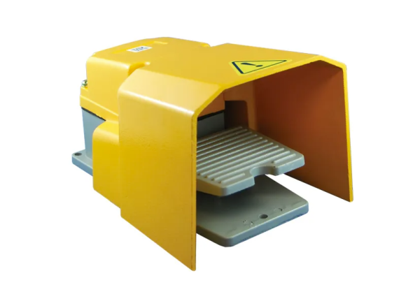 FOOT SWITCH, YELLOW, 1 PEDAL, ALUMINIUM BODY & GUARD, IP54, SINGLE PHASE