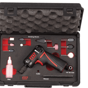 M7 MINI AIR DIE GRINDER 12 PIECE KIT, PISTOL STYLE, 1/4", 18,000 RPM