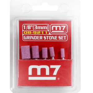 M7 GRINDER STONE SET, 5 PIECE CYLINDRICAL, 3MM SHANK