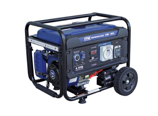 ITM 4KVA GENERATOR PETROL CONSTRUCTION, 3400 WATT PEAK ELECTRIC START W/REMOTE