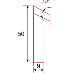 ITM EXTERNAL TOOL BIT,TiAIN COATED FOR STAINLESS STEEL, 30 DEG X 50MM HIGH, TO SUIT PRO2PB BEVELLER