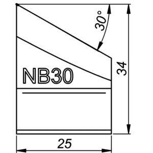 ITM EXTERNAL TOOL BIT,TiAIN COATED FOR STAINLESS STEEL, B30, 30 DEG X 34MM HIGH, TO SUIT PRO5PB BEVELLER