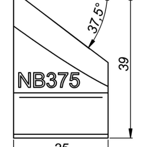 ITM EXTERNAL TOOL BIT,TiAIN COATED FOR STAINLESS STEEL, B375, 37.5 DEG X 39MM HIGH, TO SUIT PRO5PB BEVELLER
