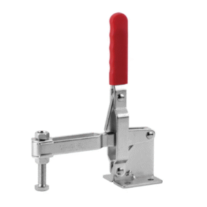 TOGGLE CLAMP, VERTICAL, FLANGED BASE, STRAIGHT HANDLE, 450KG CAP, 128MM REACH
