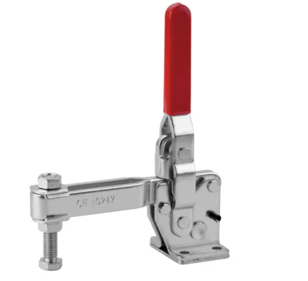 TOGGLE CLAMP, VERTICAL, FLANGED BASE, STRAIGHT HANDLE, 450KG CAP, 125MM REACH