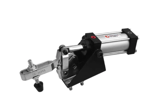 PNEUMATIC TOGGLE CLAMP,  FLANGED BASE, 340KG CAP, 92MM REACH