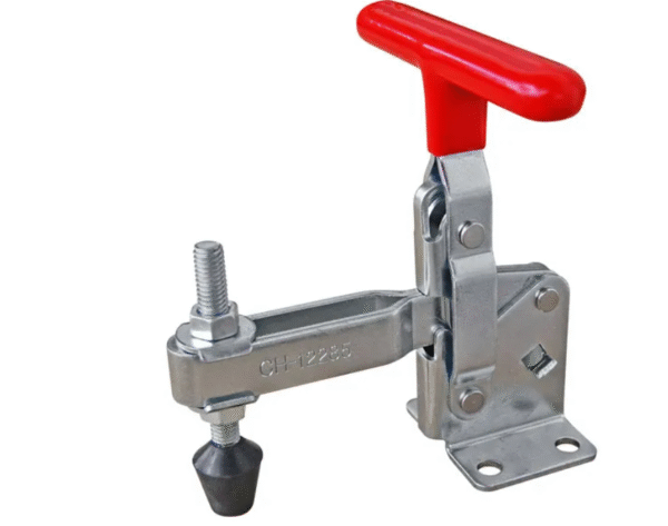 TOGGLE CLAMP, VERTICAL, FLANGED BASE, TEE HANDLE, 340KG CAP, 85.1MM REACH
