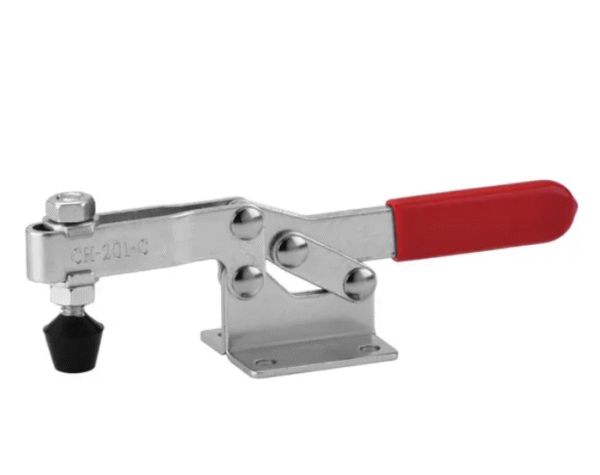 TOGGLE CLAMP, HORIZONTAL, FLANGED BASE, STRAIGHT HANDLE, 100KG CAP, 50MM REACH