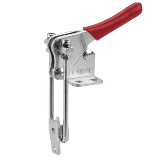 TOGGLE CLAMP, CORNER LATCH, FLANGED BASE, STR HANDLE, 225KG CAP, 78.5MM REACH