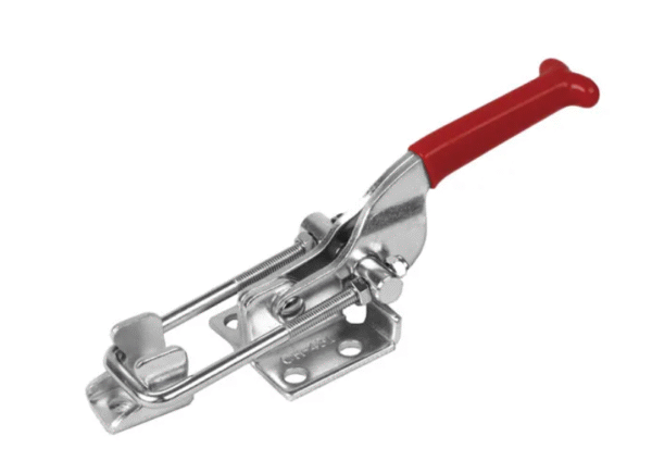 TOGGLE CLAMP, STAINLESS STEEL, LATCH, FLANGED BASE, 318KG CAP, 87MM REACH