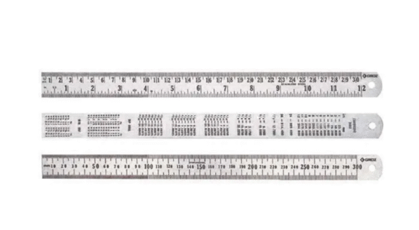 SR/24 GROZ STEEL RULE, IMPERIAL & METRIC, 600MM / 24"