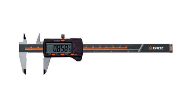 EDC/6 GROZ DIGITAL VERNIER CALIPER, 0-6/0-150MM, 0.0005/ 0.01MM, 4 BUTTONS, WITH THUMB WHEEL
