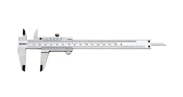VNC/8 GROZ VERNIER CALIPER, 0-200MM/0-8, LOWER RESOLUTION: 0.02MM, UPPER RESOLUTION:  .001, STAINLESS STEEL, UPPER LOCK, JAW LENGTH:  50MM