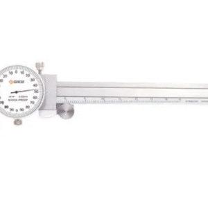 DLC/150 GROZ DIAL CALIPER, METRIC 0-150MM, 0.02MM, WHITE FACE, RANGE PER REVOLUTION:2MM, WITH THUMB WHEEL