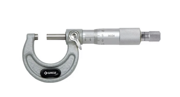 MM/125-150 GROZ OUTSIDE MICROMETER, 125-150MM, 0.01MM, RATCHET STOP, PAINTED FRAME