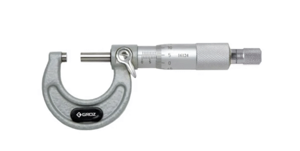MM/0-1 GROZ OUTSIDE MICROMETER, 0-1, 0.0001, RATCHET STOP, PAINTED FRAME