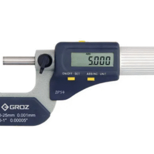 MMED/1 GROZ IP54 ELECTRONIC MICROMETER, 0-1/0-25MM, 0.00005/0.001MM,FRICTION THIMBLE, PAINT FRAME