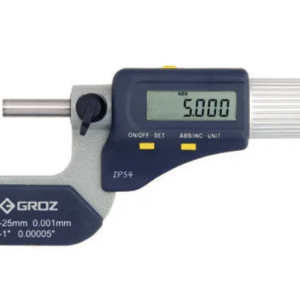 MMED/2 GROZ IP54 ELECTRONIC MICROMETER, 1-2/25-50MM, 0.00005/0.001MM,FRICTION THIMBLE, PAINT FRAME