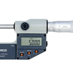 MMED/1/65 GROZ IP65 ELECTRONIC OUTSIDE MICROMETERS, TYPE A, 0-1/0-25MM,0.00005/0.001MM, WITHOUT SPC CONNECTING CABLE,RATCHET THIMBLE, PAINT FRAME