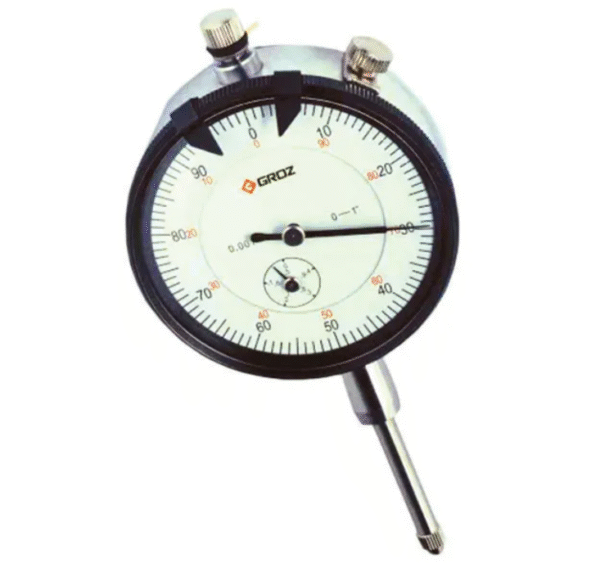 DLG/1-2 GROZ DIAL INDICATOR, 0-1/2 x. 001, 0-100, AGD2, WHITE FACE, LUG BACK