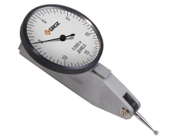 DTI/150 GROZ DIAL TEST INDICATOR, WHITE FACE, 0.30  0.005 0-150-0, ?1-1/4, HORIZONTAL