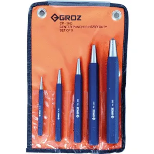 CP/HD/5/ST GROZ HEAVY DUTY CENTRE PUNCH SET, 5 PCE