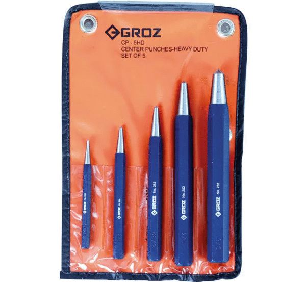 CP/HD/5/ST GROZ HEAVY DUTY CENTRE PUNCH SET, 5 PCE