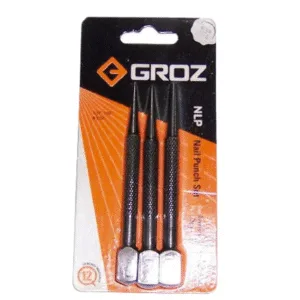 NLP/SQ/3/ST GROZ NAIL PUNCH SET, SQUARE HEAD, 3 PCE