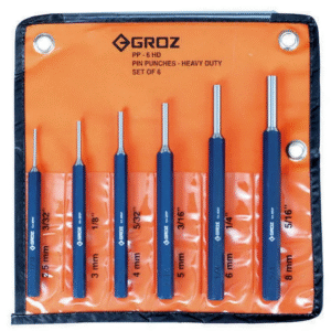 PP/HD/6/ST GROZ HEAVY DUTY PIN PUNCH SET, HEX SHANK, 6 PCE