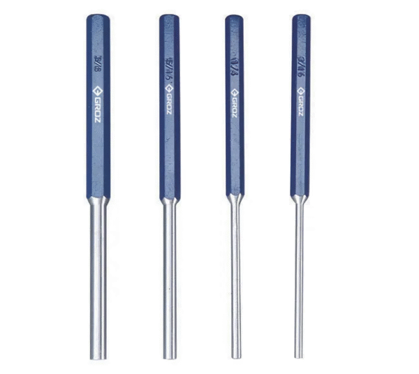 PP/HD3-8L GROZ EXTRA LONG HEAVY DUTY PIN PUNCH, HEX SHANK, 3/8" X 200MM OAL