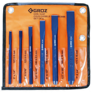 CHS/ST/6/ST GROZ OCTAGONAL COLD CHISEL SET, 6 PCE