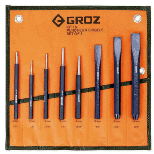 KIT/8/ST GROZ PUNCH & COLD CHISEL SET, 8 PCE