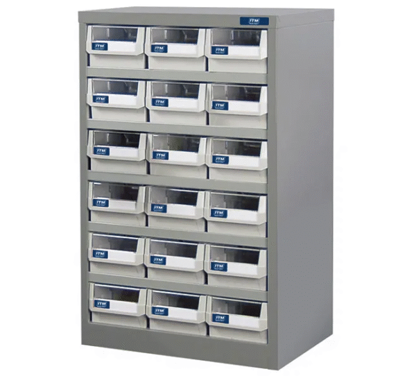 ITM PARTS CABINET, METAL HD 18 DRAWERS 550W x 400D x 880H