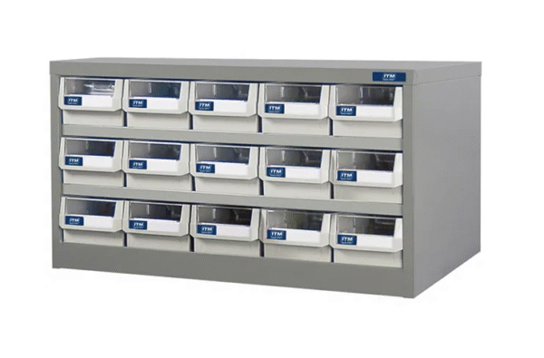 ITM PARTS CABINET, METAL HD 15 DRAWERS 880W x 400D x 440H