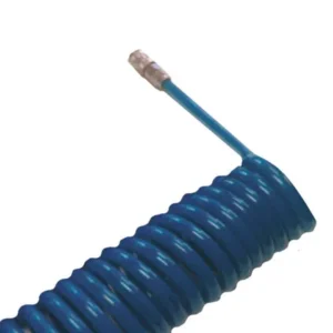 RECOIL PU AIR HOSE, BLUE, SINGLE ACTION FITTINGS, 5.5 X 8MM, 5MTR
