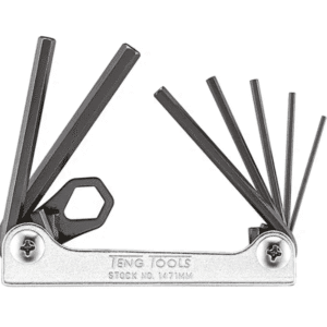 TENG FOLDING MM HEX KEY SET, 7PCE, 1.5MM-6MM