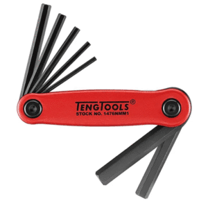 TENG FOLDING METRIC HEX KEY SET, 7PCE, 2.5MM-10MM