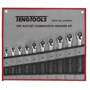 TENG REVERSIBLE RATCHET SPANNER SET, METRIC, 10PCE, 10MM-19MM