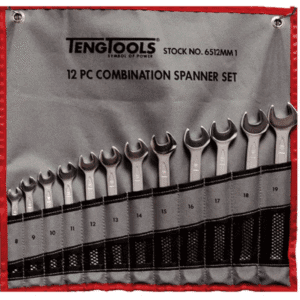 TENG COMBINATION SPANNER SET W/WALLET, METRIC, 12PCE, 8MM-19MM