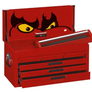 TENG 183PCE 26" 6 DRAWER CHEST TOOL KIT, METRIC, EVA TRAYS, RED