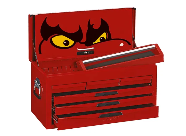 TENG 183PCE 26" 6 DRAWER CHEST TOOL KIT, METRIC, EVA TRAYS, RED
