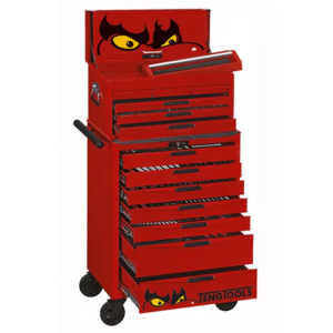 TENG 249PCE 26" 13 DRAWER STACK TOOL KIT, METRIC, EVA TRAYS, RED