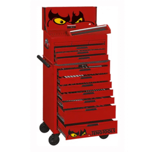 TENG 417PCE 26" 13 DRAWER STACK TOOL KIT, METRIC, EVA TRAYS, RED