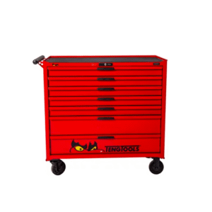 TENG 631PCE 37" 7 DRAWER ROLL CABINET TOOL KIT, METRIC, EVA TRAYS, RED
