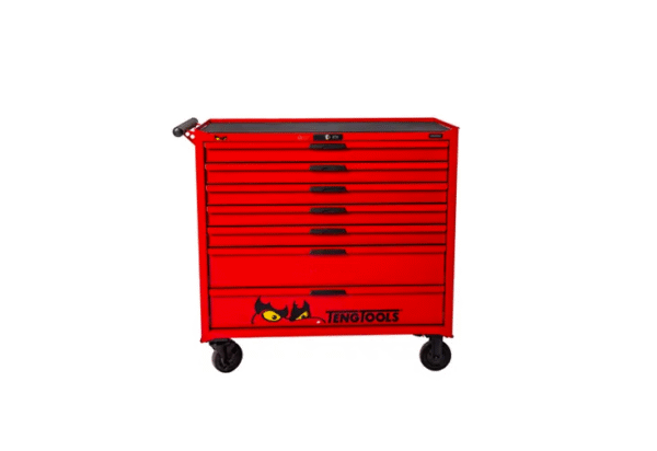 TENG 631PCE 37" 7 DRAWER ROLL CABINET TOOL KIT, METRIC, EVA TRAYS, RED