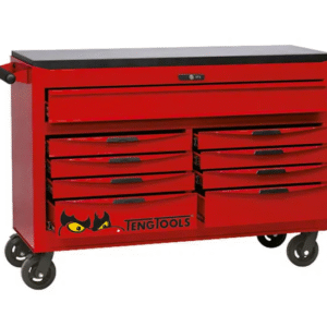 TENG 272PCE 53" 9 DRAWER ROLL CABINET TOOL KIT, METRIC & IMPERIAL, EVA TRAYS, RED