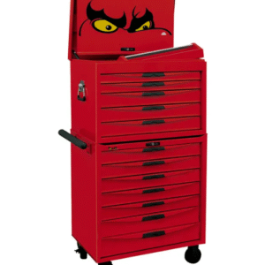 TENG 338PCE 26" 12 DRAWER STACK TOOL KIT, METRIC & IMPERIAL, EVA TRAYS, RED