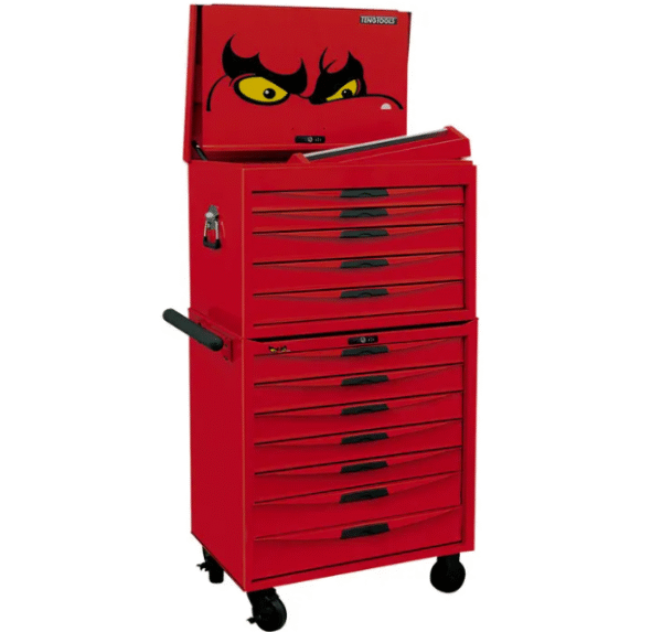 TENG 493PCE 26" 12 DRAWER STACK TOOL KIT, METRIC & IMPERIAL, EVA TRAYS, RED